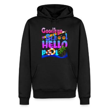Plage Bonjour Piscine Journée d’école Happy Last Class - Sweat à capuche Premium bio Homme - noir - Devant - Nico (187cm)