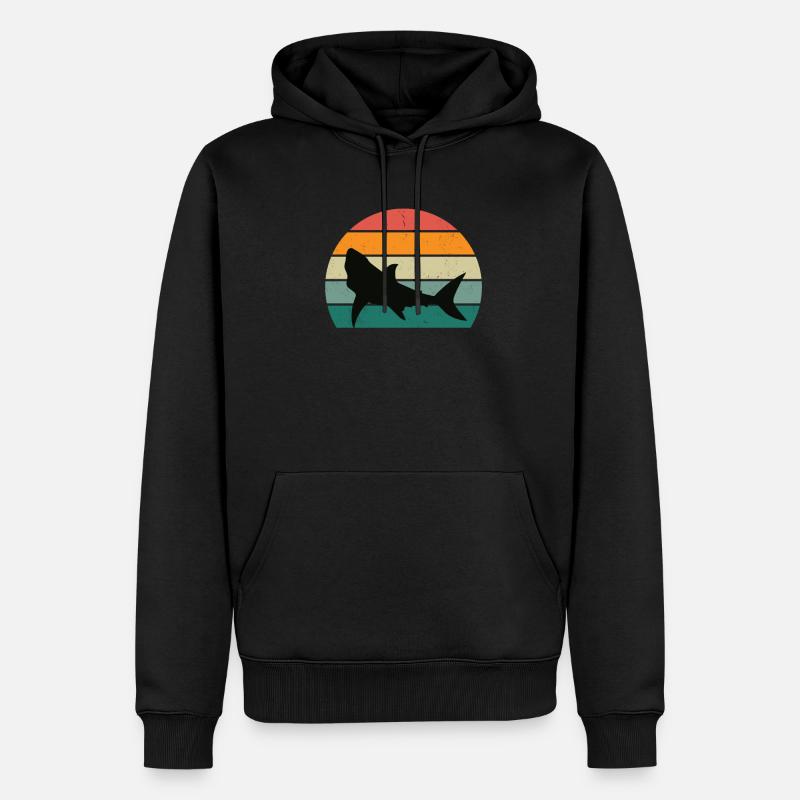 Requin Shark Fin Requin Blanc Requin Baleine Requin Requin - Sweat à capuche Premium bio Homme - noir