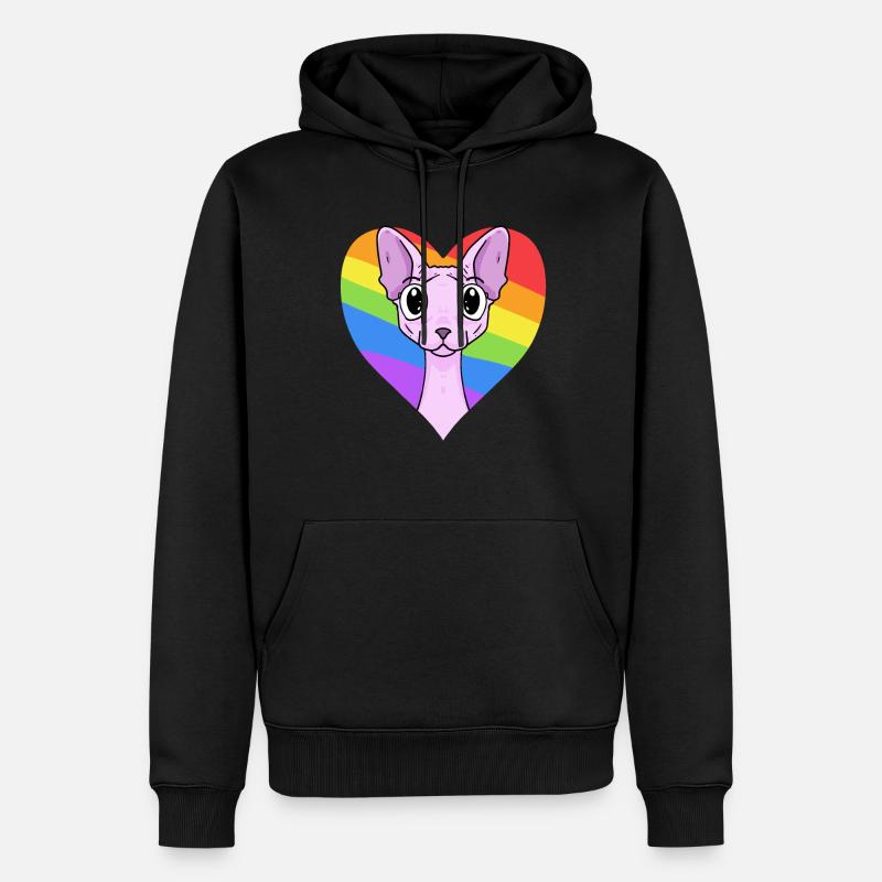 Chat LGBT Sphynx Rainbow - Sweat à capuche Premium bio Homme - noir