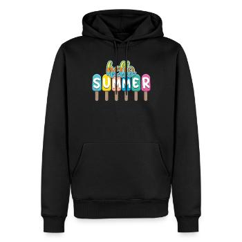 Beach 2022 Tropical Cream Ice Hello Summer - Männer Premium Bio Hoodie - Schwarz - Vorne - Nico (187cm)
