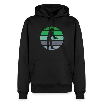 Vintage Arrosage Plante Jardinier Jardinage - Sweat à capuche Premium bio Homme - noir - Devant - Nico (187cm)