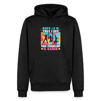 Cadeau d’amitié pour bon ami - Sweat à capuche Premium bio Homme - noir - Devant - Nico (187cm)