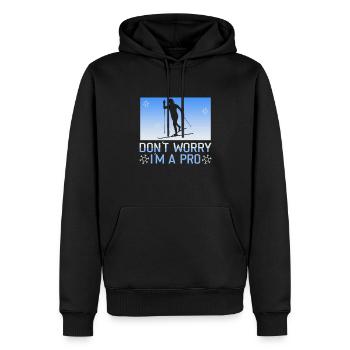 Skieurs de fond biathlon de fond - Sweat à capuche Premium bio Homme - noir - Devant - Nico (187cm)