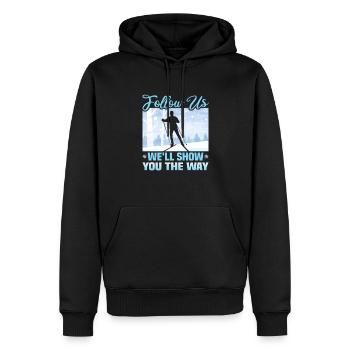 Langläufer Biathlon Skilangläufer - Männer Premium Bio Hoodie - Schwarz - Vorne - Nico (187cm)