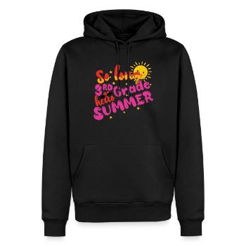 Journée d’école Happy Last Class Été 3ème année - Sweat à capuche Premium bio Homme - noir - Devant - Nico (187cm)