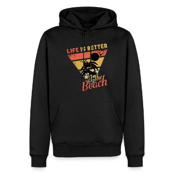 Vintage Life Better Beach 2022 Tropical Summer - Männer Premium Bio Hoodie - Schwarz - Vorne - Nico (187cm)