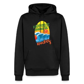 Beach 2022 Tropical Happiness In Wave Hello Summer - Männer Premium Bio Hoodie - Schwarz - Vorne - Nico (187cm)