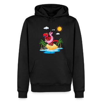 Beach 2022 Tropical Dinosaur In Beach Summer - Männer Premium Bio Hoodie - Schwarz - Vorne - Nico (187cm)