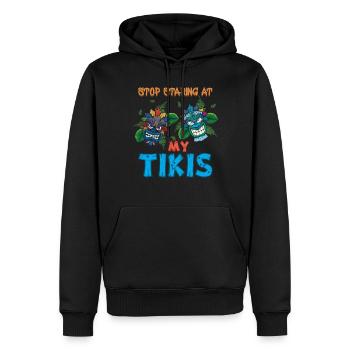 Beach 2022 Tiki Hawaiian Hawaii Summer - Männer Premium Bio Hoodie - Schwarz - Vorne - Nico (187cm)