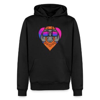 Cadeau orang-outan bisexuel - Sweat à capuche Premium bio Homme - noir - Devant - Nico (187cm)