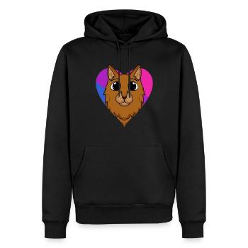 Cadeau de chat somalien bisexuel - Sweat à capuche Premium bio Homme - noir - Devant - Nico (187cm)
