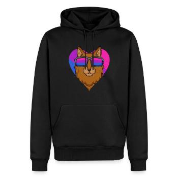 Cadeau de chat somalien bisexuel - Sweat à capuche Premium bio Homme - noir - Devant - Nico (187cm)