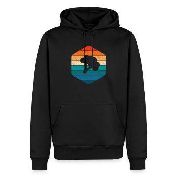 Broccoli Vegan Lover Retro Healthy Gift idea - Männer Premium Bio Hoodie - Schwarz - Vorne - Nico (187cm)