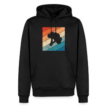 Brocoli Vegan Lover Retro Healthy Idée cadeau - Sweat à capuche Premium bio Homme - noir - Devant - Nico (187cm)