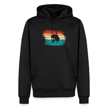 Brocoli Vegan Lover Retro Healthy Idée cadeau - Sweat à capuche Premium bio Homme - noir - Devant - Nico (187cm)