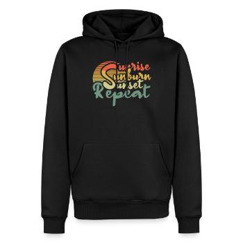 Retro Vintage Sun Beach 2022 Tropical Hello Summer - Männer Premium Bio Hoodie - Schwarz - Vorne - Nico (187cm)