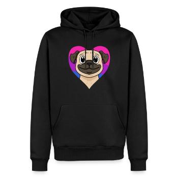 Bisexuell Mops Hund Geschenk - Männer Premium Bio Hoodie - Schwarz - Vorne - Nico (187cm)