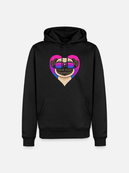 Bisexual Pug Dog Gift - Men’s Premium Organic Hoodie - black