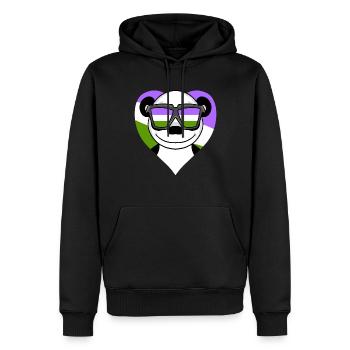 Genderqueer Panda - Sweat à capuche Premium bio Homme - noir - Devant - Nico (187cm)