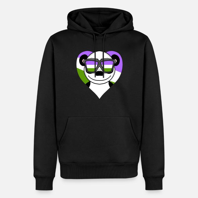 Genderqueer Panda - Sweat à capuche Premium bio Homme - noir