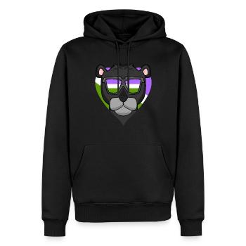 Genderqueer Schwarzer Panther - Männer Premium Bio Hoodie - Schwarz - Vorne - Nico (187cm)