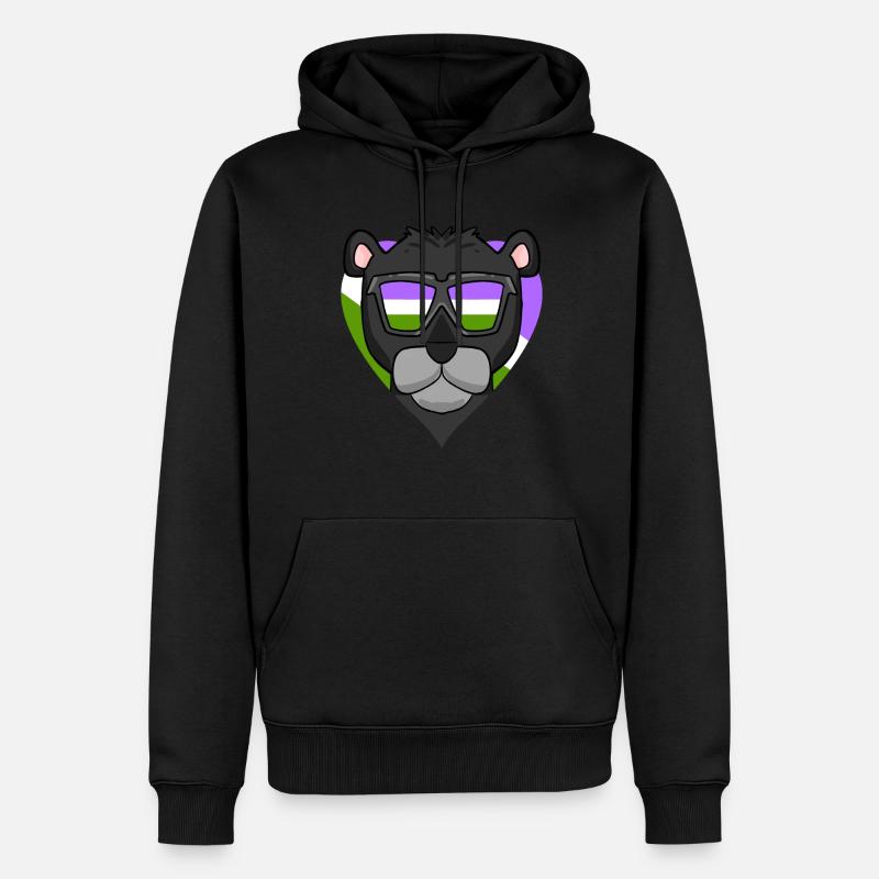 Panthère noire Genderqueer - Sweat à capuche Premium bio Homme - noir