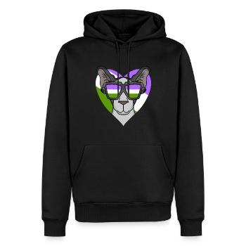 Genderqueer Lgbt Cat Oriental Shorthair - Sweat à capuche Premium bio Homme - noir - Devant - Nico (187cm)