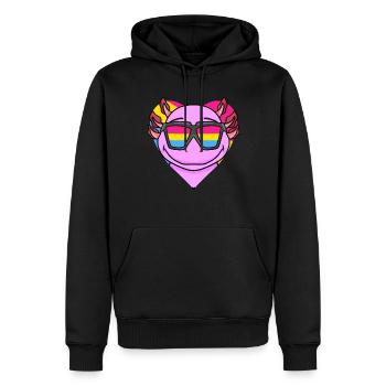 Cadeau pansexuel Axolotl - Sweat à capuche Premium bio Homme - noir - Devant - Nico (187cm)