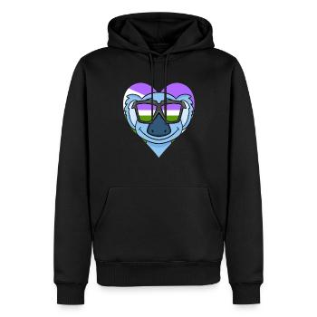 Genderqueer Koala - Sweat à capuche Premium bio Homme - noir - Devant - Nico (187cm)