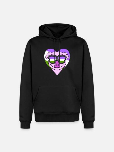 Genderqueer Pig - Men’s Premium Organic Hoodie - black