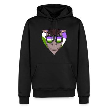 Genderqueer Cœur de cheval - Sweat à capuche Premium bio Homme - noir - Devant - Nico (187cm)