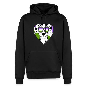 Genderqueer Chien Lgbt Dalmatien - Sweat à capuche Premium bio Homme - noir - Devant - Nico (187cm)