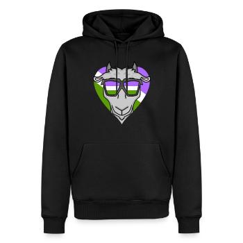 Genderqueer Chèvre - Sweat à capuche Premium bio Homme - noir - Devant - Nico (187cm)