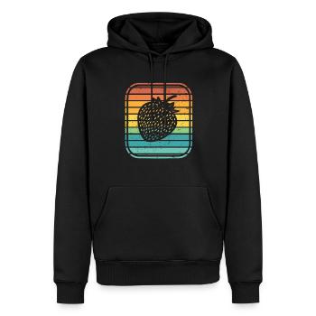 Strawberry Fruit Lover Retro Healthy Gift idea - Männer Premium Bio Hoodie - Schwarz - Vorne - Nico (187cm)
