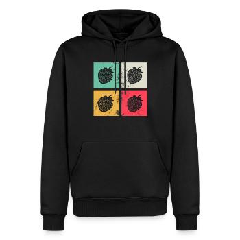 Strawberry Fruit Lover Retro Healthy Gift idea - Männer Premium Bio Hoodie - Schwarz - Vorne - Nico (187cm)