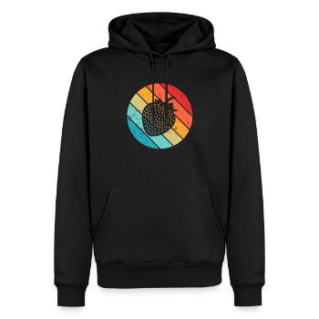Strawberry Fruit Lover Retro Healthy Gift idea - Männer Premium Bio Hoodie - Schwarz - Vorne - Nico (187cm)