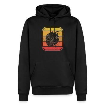 Strawberry Fruit Lover Retro Healthy Gift idea - Männer Premium Bio Hoodie - Schwarz - Vorne - Nico (187cm)
