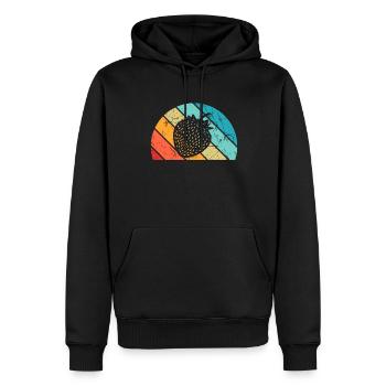Strawberry Fruit Lover Retro Healthy Gift idea - Männer Premium Bio Hoodie - Schwarz - Vorne - Nico (187cm)