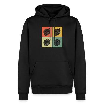 Strawberry Fruit Lover Retro Healthy Gift idea - Männer Premium Bio Hoodie - Schwarz - Vorne - Nico (187cm)