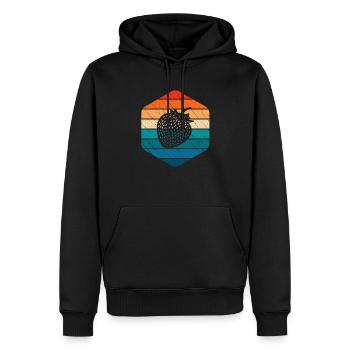 Strawberry Fruit Lover Retro Healthy Gift idea - Männer Premium Bio Hoodie - Schwarz - Vorne - Nico (187cm)