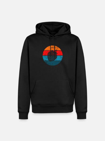 Jordbærfrugtelsker Retro Sund Gaveidé - Herre Premium økologisk hoodie - sort