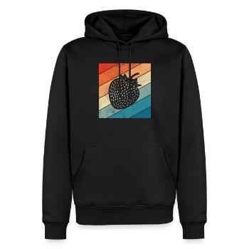 Strawberry Fruit Lover Retro Healthy Gift idea - Männer Premium Bio Hoodie - Schwarz - Vorne - Nico (187cm)