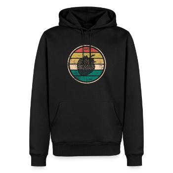 Strawberry Fruit Lover Retro Healthy Gift idea - Männer Premium Bio Hoodie - Schwarz - Vorne - Nico (187cm)