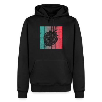 Strawberry Fruit Lover Retro Healthy Gift idea - Männer Premium Bio Hoodie - Schwarz - Vorne - Nico (187cm)