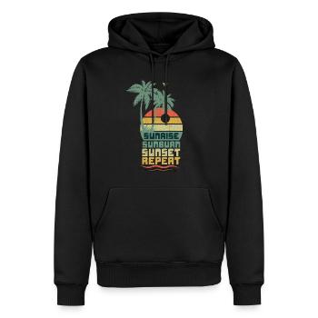 Retro Sun Beach 2022 Tropical Hello Summer - Männer Premium Bio Hoodie - Schwarz - Vorne - Nico (187cm)