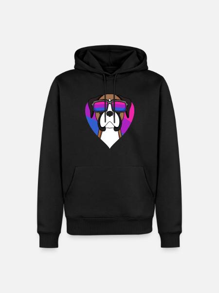 Boxer bisexuel Allemand Chien Cadeau - Sweat à capuche Premium bio Homme - noir