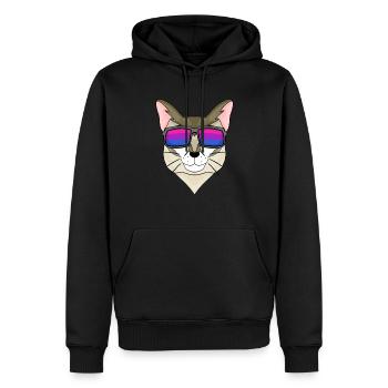 Cadeau bisexuel Singapura Cat - Sweat à capuche Premium bio Homme - noir - Devant - Nico (187cm)