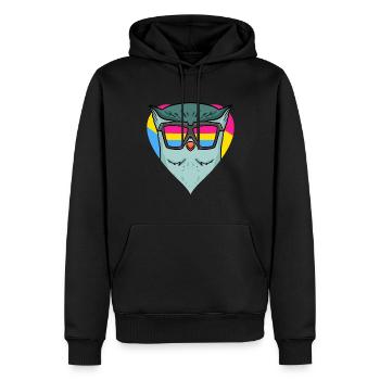 Pansexuell Eule Geschenk - Männer Premium Bio Hoodie - Schwarz - Vorne - Nico (187cm)