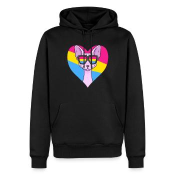 Pansexuell Sphynx Katze Geschenk - Männer Premium Bio Hoodie - Schwarz - Vorne - Nico (187cm)