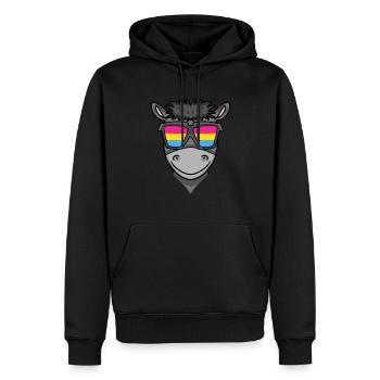 Esel - Männer Premium Bio Hoodie - Schwarz - Vorne - Nico (187cm)
